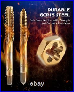 86Pc Tap and Die Set in SAE and Metric, Titanium Coated Steel Tap Set and Die To