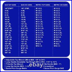 86 PCS Tap and Die Set, SAE and Metric Standard, Large Tap and Die Set with H