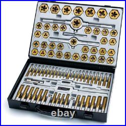 86-Piece Master Tap and Hex Die Set, Premium Titanium Coating