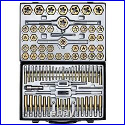 86-Piece Master Tap and Hex Die Set, Premium Titanium Coating