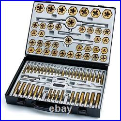 86-Piece Master Tap and Hex Die Set, Premium Titanium Coating
