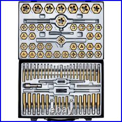 86-Piece Master Tap and Hex Die Set, Premium Titanium Coating