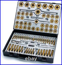 86-Piece Master Tap and Hex Die Set, Titanium Coating SAE Size to 5/8, Me