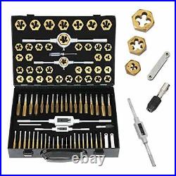 86 Piece Metric And Sae Standard Tap And Die Bearing Steel Tools Set Titanium Co