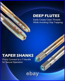 86-Piece Metric and SAE Tap and Die Set Titanium Coated Steel
