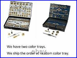 86 Piece Tap and Die Set Bearing Steel Sae and Metric Tools, Titanium Coated