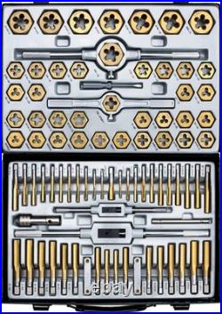 86-Piece Titanium Coated Tap and Die Set Alloy Steel Metal Storage for Threading