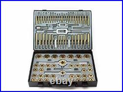 86pc Tap and Die Combination Set Tungsten Bearing Steel Titanium Coated SAE
