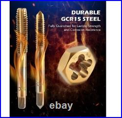 86pc Tap and Die Set in SAE and Metric Titanium Coated Steel Tap