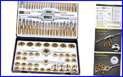 86pc Tap and Hex Die Set in SAE and Metric Titanium Coated Steel Tap Set
