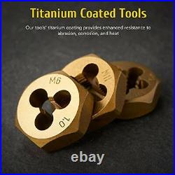 86pc Tap and Hex Die Set in SAE and Metric Titanium Coated Steel Tap Set
