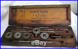 Antique Wells Brothers Little Giant Screw Plate Tap And Die Set