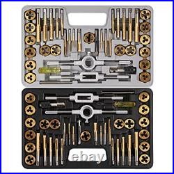 Anfrere Brass Coated 80pcs SAE & Metric Tap and Die Set Metric Standard Rethr