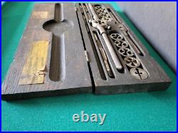 Antique 1912 Patent Greenfield Tap & Die Set Mass, Original Wood Box