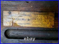 Antique 1912 Patent Greenfield Tap & Die Set Mass, Original Wood Box