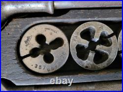 Antique 1912 Patent Greenfield Tap & Die Set Mass, Original Wood Box