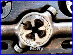 Antique 1912 Patent Greenfield Tap & Die Set Mass, Original Wood Box