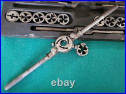 Antique 1912 Patent Greenfield Tap & Die Set Mass, Original Wood Box