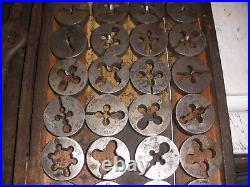 Antique Early die 36 pieces set mix lot included F. E. Wells & Sons Die pat 1912