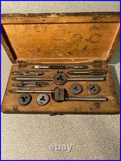Antique Tool Tap Die Set Original Wooden Box