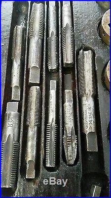 Antique large set Little Giant Tap and Die Set, Greenfield USA. Machinist LOOK