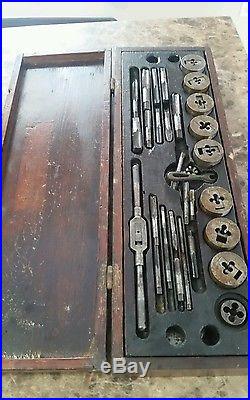 Antique large set Little Giant Tap and Die Set, Greenfield USA. Machinist LOOK