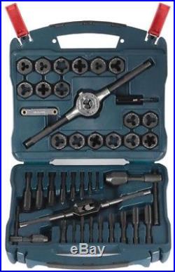 Black Oxide Tap And Die Set Hand Tools Heat-Treated Carbon Steel 40-Piece New