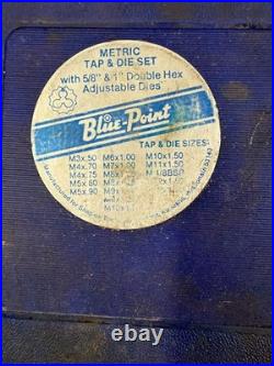 Blue point Metric Tap and Die Set TDM-117A Missing 2 Pieces