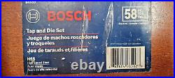 Bosch 58 pc. Tap & Die Set 96502 2610 949 290 1 609 447 in wood case (^9)