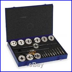 CLEVELAND C00612 Tap and Die Set, 1/4 to 1/2 In, 23 pc