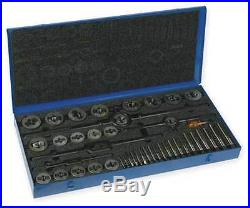 CLEVELAND C00613 Tap and Die Set, 1/4 to 1 In, 46 pc