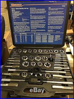 Carbon Steel Tap and Die Set 1PZ43, SAE 45 Pieces, 1/4 to 1