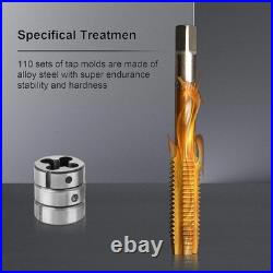 Complete 110 PCS Metric Tap and Die Set M2-M18 with Case & Accessories