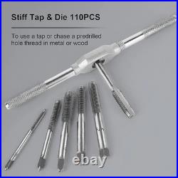 Complete 110 PCS Metric Tap and Die Set M2-M18 with Case & Accessories