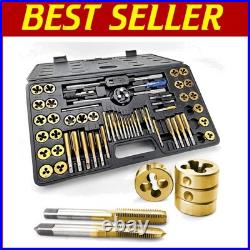 Complete 60PCS Tap and Die Set with Titanium Coated Steel and Storage Case