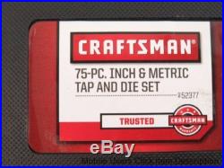Craftsman 52377, 75 Piece Inch & Metric Tap and Die Set Case