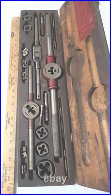 Craftsman 5504 Tap & Die Set Vintage USA Made Machinist Tool Set In Wooden Box