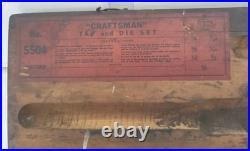 Craftsman 5504 Tap & Die Set Vintage USA Made Machinist Tool Set In Wooden Box