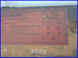 Craftsman 5504 Tap & Die Set Vintage USA Made Machinist Tool Set In Wooden Box