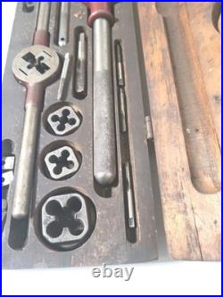 Craftsman 5504 Tap & Die Set Vintage USA Made Machinist Tool Set In Wooden Box