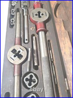 Craftsman 5504 Tap & Die Set Vintage USA Made Machinist Tool Set In Wooden Box