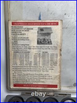 Craftsman 59 Piece Tap and Die Set 9-52311 High Speed Steel