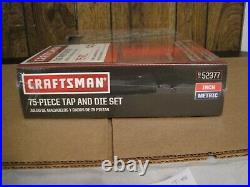 Craftsman 75 Pc Tap & Die Set Carbon Alloy Steel-case-inch-metric 52377-new