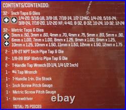 Craftsman 75pc Combination Tap & Die Carbon Steel Set (9-52377) New in Box