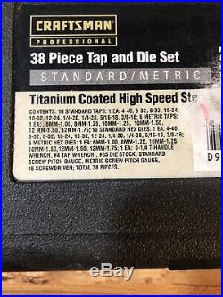 Craftsman Professional 38 Piece Tap And Die Set Titanium Coated HSS