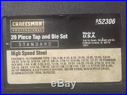Craftsman Professional HSS tap and die set 52306 USA made