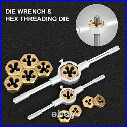 Die and Tap Set in SAE and Metric, Hex Threading Dies for External 86PCS