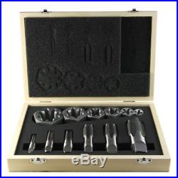Dri o 2700C Series 12pc Carbon Steel Pipe Tap and Die Set Uncoated Bright Finish