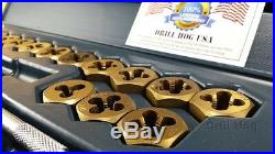 Drill Hog 40 Pc Tap & Die Set SAE Tap Rethreading Titanium Lifetime Warranty
