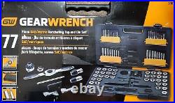 GEARWRENCH 3887 77 Piece Ratcheting Tap and Die Set, SAE/Metric New